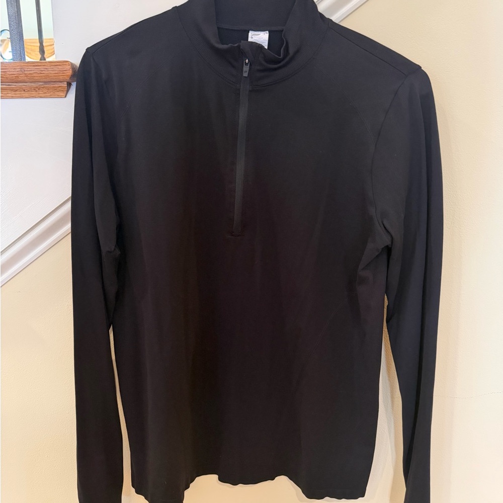 Black Long Sleeve Quarter-Zip Top